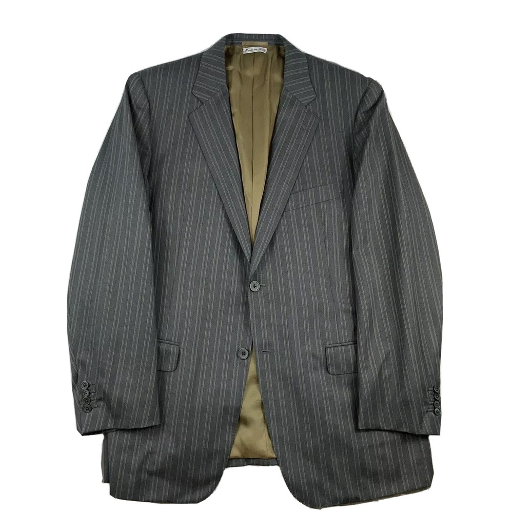 Belvest Gray Striped Pure Wool Mens Blazer Sport Coat Size 46R Italy NWOT